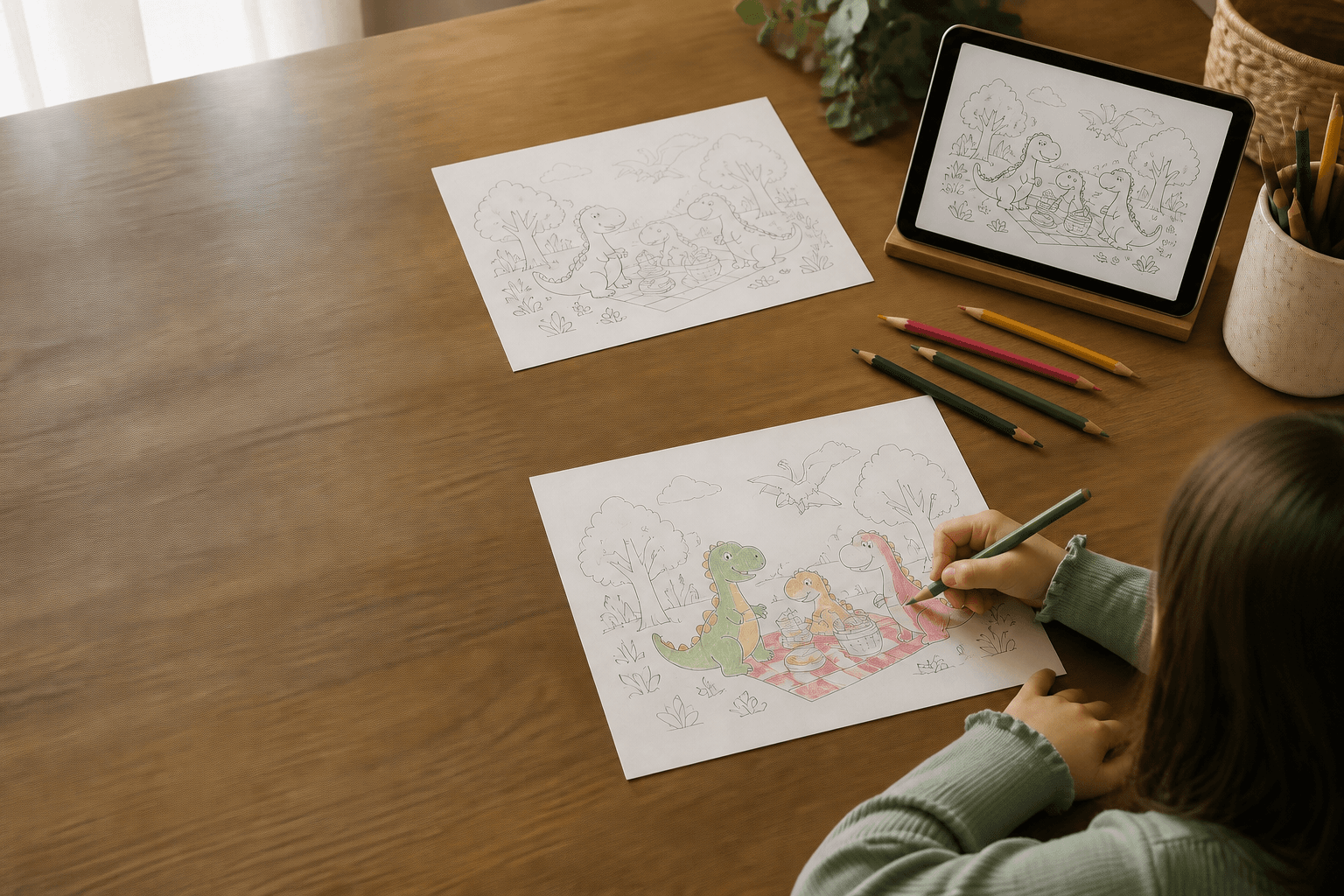 Printable personalized coloring page example